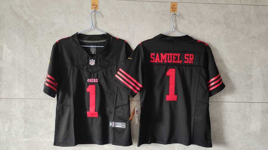Womens San Francisco 49ers #1 Deebo Samuel Sr. Black F.U.S.E Vapor Untouchable Stitched Jersey